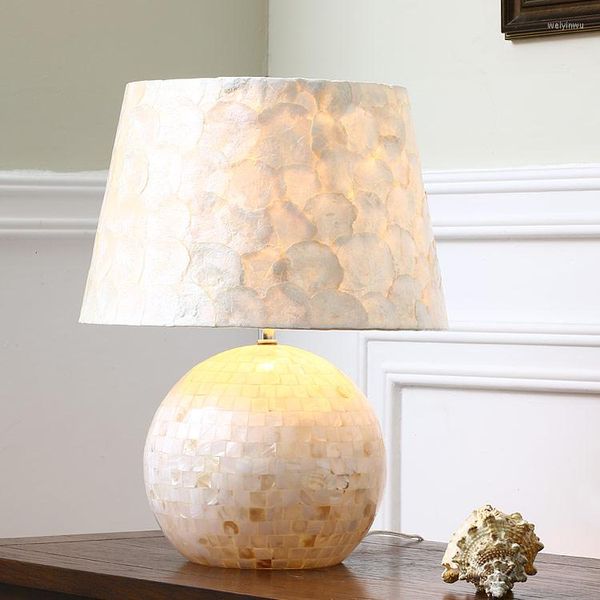 Lampes de table American Simple Living Room Bedside El Wedding Model Homestay Shell Lamp