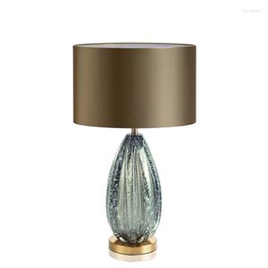 Tafellampen Amerikaanse stijl LED-bureau of lamp Modern thuiskantoor Kristallen glazen behuizing Leeslamp E27