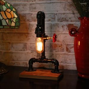 Lampes de table American Water Pipe Lampe Industrie Vent Rétro Chambre Étude Creative Led Edison Décoratif