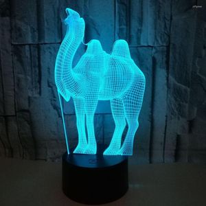 Tafellampen dier 3D lamp zeven kleuren touch led afstandsbediening 7 geleidelijke nacht voor woonkamer
