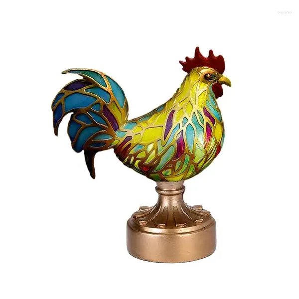 Lampes de table lampe d'animal batterie à résine alimentée Rooster Night Light Ornement de poulet éclairé décoratif pour le bureau des amoureux