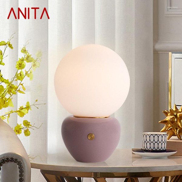 Lampes de table ANITA céramique à côté du variateur tactile contemporain Smart LED nordique créatif éclairage de bureau décoratif