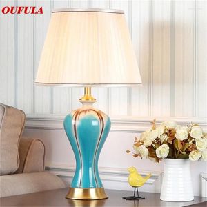 Lampes de table Anita Bureau en céramique Cuivre Tissu moderne de luxe pour Foyer Salon Bureau Creative Lit El