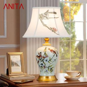 Lampes de table anita la lampe de céramique chinoise LED moderne créativité de luxe créative mode légère pour la maison de salon étude chambre