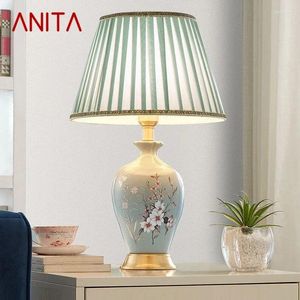Tafellampen ANITA hedendaagse keramieklamp Amerikaanse luxe woonkamer slaapkamer nachtkastje bureaulamp El Engineering decoratief