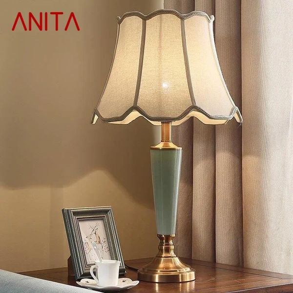 Lámparas de mesa Anita Cerámica Contemporánea Lámpara de estilo American Sala de estar Bedside Desk Bedside Desk El Engineering Decorativo