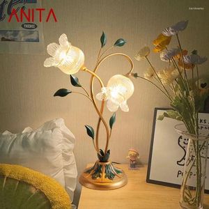 Lampes de table anita lampe contemporaine française pastorale LED créative fleur salon coulom et étudier le bureau de décoration de la maison