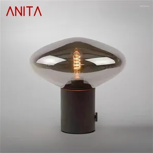 Lampes de table anita nordique lampe contemporaine simple de bureau noir noir LED DÉCOR HOME PALIDE PALLOR