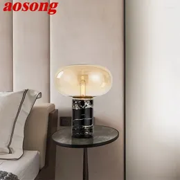 Tafellampen aosong modern bedlamp marmeren e27 bureau licht led home decoratief voor foyer woonkamer kantoor