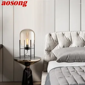 Lampes de table Aosong moderne de bureau LED Design E27 Creative Light Home Decorative For Foyer Living Room Office Bedside