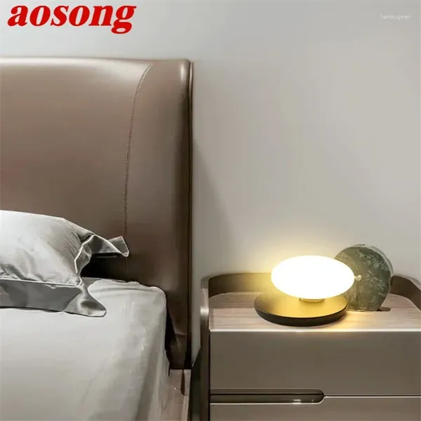 Lámparas de mesa aosong lámpara nórdica led creative huevo de huevo decorativo para el hogar iluminación del escritorio de la noche