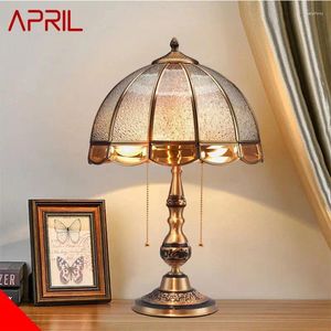 Tafellampen april Contemporary Brass Lamp LED Retro creatief luxe glas koperen bureau licht voor huis woonkamer studeer slaapkamer