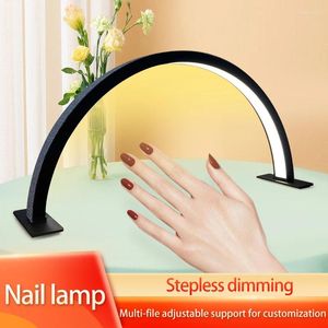 Lampes de table Arrivée Bicolor Demi-Anneau Beauté Remplissez Lune Cils Lumière Manucure Pour Extension De Cils Sourcils Maquillage En Forme De U Nail Art Lampe