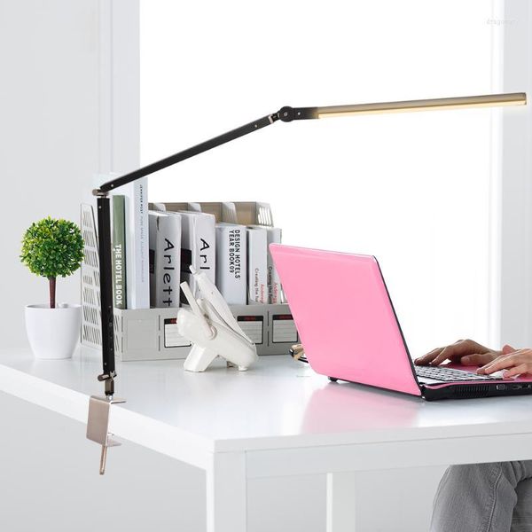 Lampes de table Artpad 8W manucure lampe de bureau blanc noir argent corps trois couleurs température télécommande réglable pour luminaire