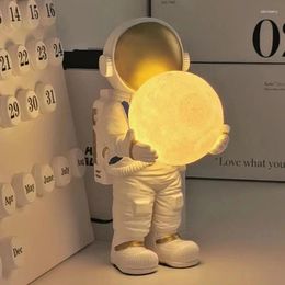 Tafellampen astronaut lamp creatieve led kinderkamer slaapkamer bedkamer bedheid levende maan muurjongen planeet nacht