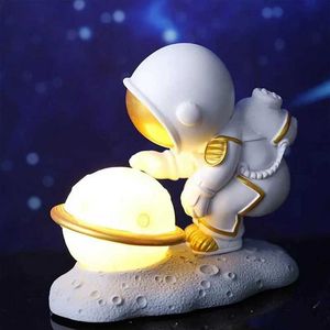 Tafellampen astronaut nachtlicht baby slapende bed nachtkastje hars lamp led nachtlamp zacht verlichting tafellamp verjaardagscadeau