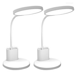 Lámparas de mesa AT14 Lámpara de escritorio LED para control de estudio Plegable Manguera flexible de 360 grados Dormitorio que cuida los ojos