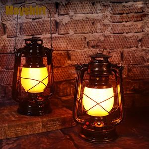 Lampes de table Bar lampe de bureau Led Rechargeable rétro lanterne Vintage kérosène extérieur Restaurant atmosphère flamme veilleuse