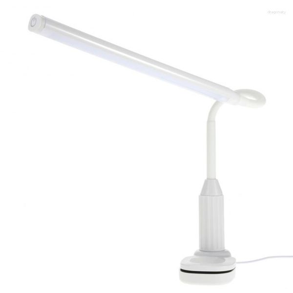 Lámparas de mesa Dormitorio Luz LED Brazo largo Clip protegido para los ojos Oficina para el estudio en el hogar Lámpara 2023 Escritorio de brillo de atenuación táctil
