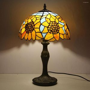 Tafellampen Slaapkamer Studie Oogbescherming Lamp Woonkamer Decoratief Bureau 30 Cm Zon Bloem Tiffany
