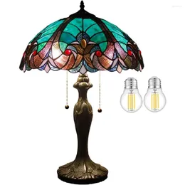 Tafellampen bedlamp Groen Liaison gebrandschilderd glas 16x16x24 inch bureau licht metaal voor kamer slaapkameravond