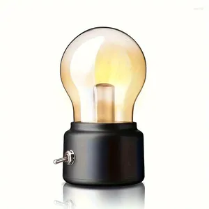 Lámparas de mesa lámpara de noche USB USB recargable decorativo bulbo retro luz cálida ambiente escritorio LED noche
