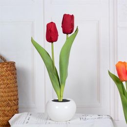 Lampes de table chevet salon jardin lampe Simulation tulipe El chambre en gros Led veilleuse 2023 Bouquet décor à la maison