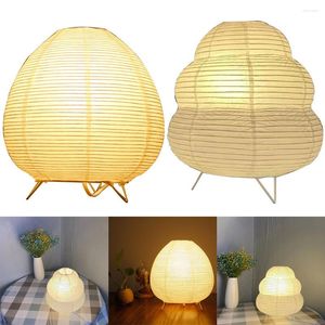 Lampes de table lampe d'étude de chevet papier de riz bureau décoratif lanterne lumière faite à la main nordique pour salon chambre