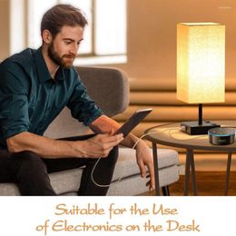 Lampes de table Table de chevet Veilleuse Table de chevet Lecture Lampe de contrôle tactile avec ports de charge Outil d'éclairage LED pour dortoir