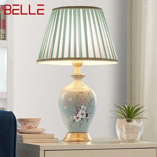 Lámparas de mesa belle lámpara de cerámica contemporánea American lujosa sala de estar dormitorio escritorio de noche