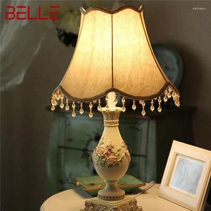 Tafellampen Belle Noordse LED -bureau licht Lichte creatieve hars dimmende lampbed Koreaanse pastorale stijl decor voor huis woonslaapkamer