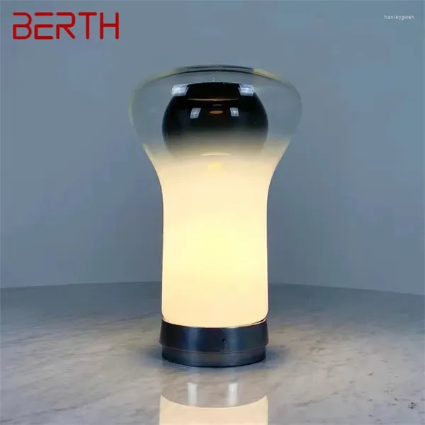 Lampes de table amarre la lampe en verre nordique LED moderne Créatif Bauhaus Desk Light for Home Living Room Bedroom Bedside Decor
