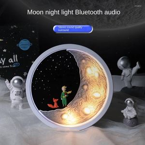 Lampes de table cadeau d'anniversaire cadeau avancé Moon Pratique Bluetooth Sound Decoration Night Light Home Bedroom Couple Amosphère