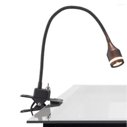 Table Lamps Black Clip Light Swing Arm With Lampshade Reading Can Be Activated By Rotating Touch