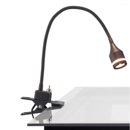 Lampes de table Bras oscillant à clip noir avec lecture d'abat-jour pouvant être activé par contact rotatif