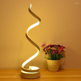 Tafellampen zwart s -vormig led licht lees bureaulamp creatief bruiloft deco moderne slaapkamer studie huis decor verlichting