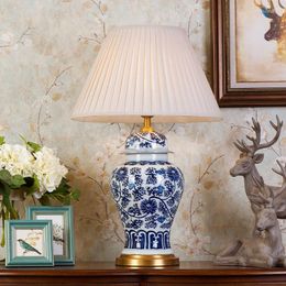 Tafellampen blauw wit vintage Chinese porselein keramische lamp slaapkamer woonkamer bruiloft jingdezhen Europeaan