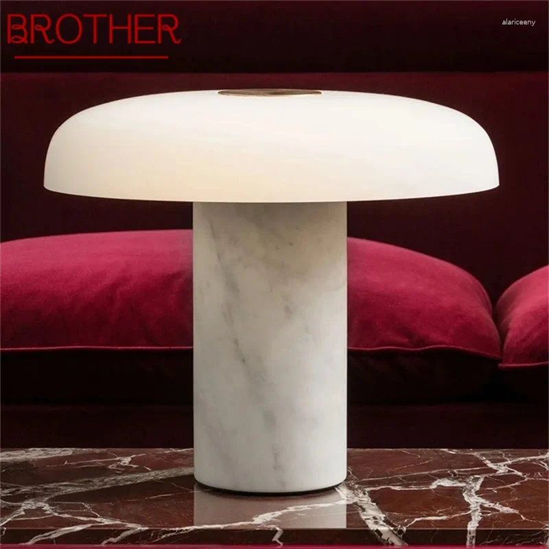 Table Lamps BROTHER Nordic Simple Lamp Modern Creative Marble LED Desk Light Mushroom Decorative Living Room Bedroom