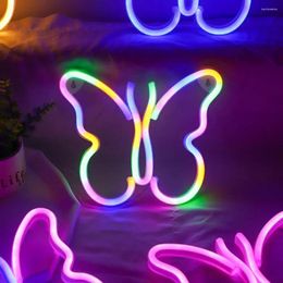 Lampes de table Butterfly Signe de néon Light Animal Logo Logo lampe de nuit