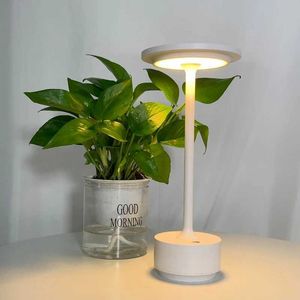 Tafellampen knopschakelaar LED Moderne eenvoudige tafellamp met 3 dimpelbaar warm licht voor slaapkamer woonkamer kamp binnensoor buiten decoratie