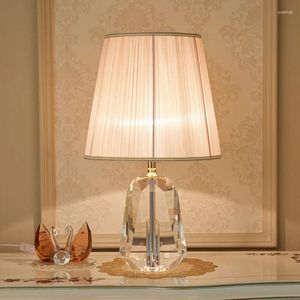 Tafellampen kopen 2 Krijg 10% korting op Europese stijl Luxury Crystal Lamp voor slaapkamer bed bruiloft geschenk Home Decor 220V 110V EU -plug