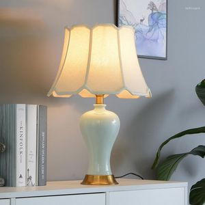 Tafellampen kopen 2 Krijg 20% ​​Amerikaanse handgemaakte keramische lamp voor woonkamer slaapkamer el bed moderne decoratie