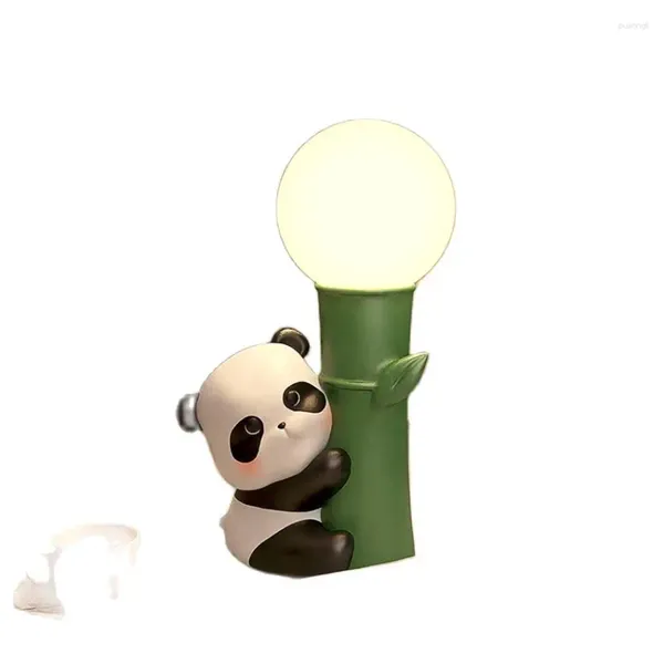 Lampes de table dessin animé mignon panda lampe de lit d'enfants chambre chambre coucher la chambre lumières de nuit à led de sommeil décoration cadeau d'anniversaire d'éclairage
