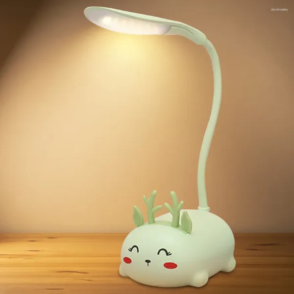 Lampes de table Dessin animé Cerf Forme LED Lampe de bureau USB rechargeable Animal Nuit réglable Mini Elk pour enfants Enfants Cadeau