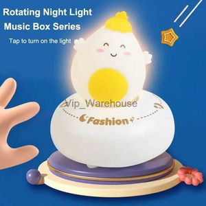 Tafellampen Cartoon Bureaulamp Creatieve Muziekdoos Roterend Nachtlampje LED Gloeiend Speelgoed Bedlampje Voor Kinderen Kerstcadeau Slaapkamer Decoratie YQ231006