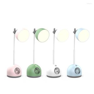 Lampes de table Cartoon LED Lampe de bureau Eye-caring Dimmable Office Avec USB Charging Port Touch Control 3 Modes de couleur