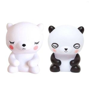 Lámparas de mesa de dibujos animados Panda Led botón de luz batería regalos de cumpleaños noche para niños guardería chicas adolescentes dormitorio cabecera