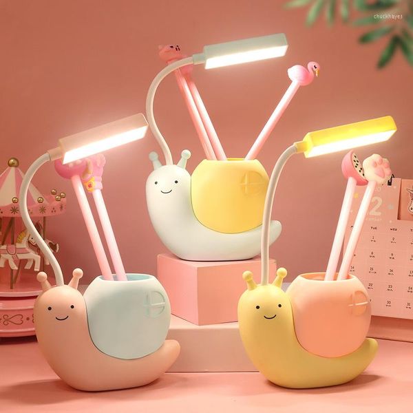 Lampes de table dessin animé animal de compagnie veilleuse Led Usb charge pliable lampe créative Protection des yeux étudiant enfants bureau d'apprentissage