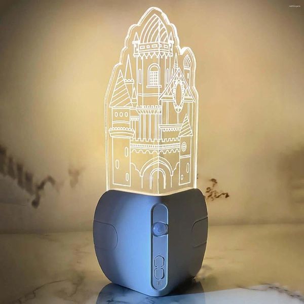 Lampes de table Castle Night Light Desk Lampe Romantic Motion Capteur Purserie pour le couloir de placard d'escalier Partage de nuit