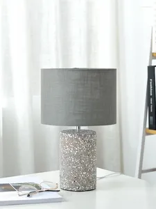 Lampes de table ciment lampe de chevet terrazzo personnalité créative moderne décoration de chambre à coucher simple
